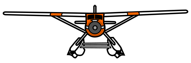Drawing of plane facing head-on.